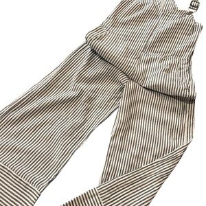 Billabong Black and White Striped Jumpsuit